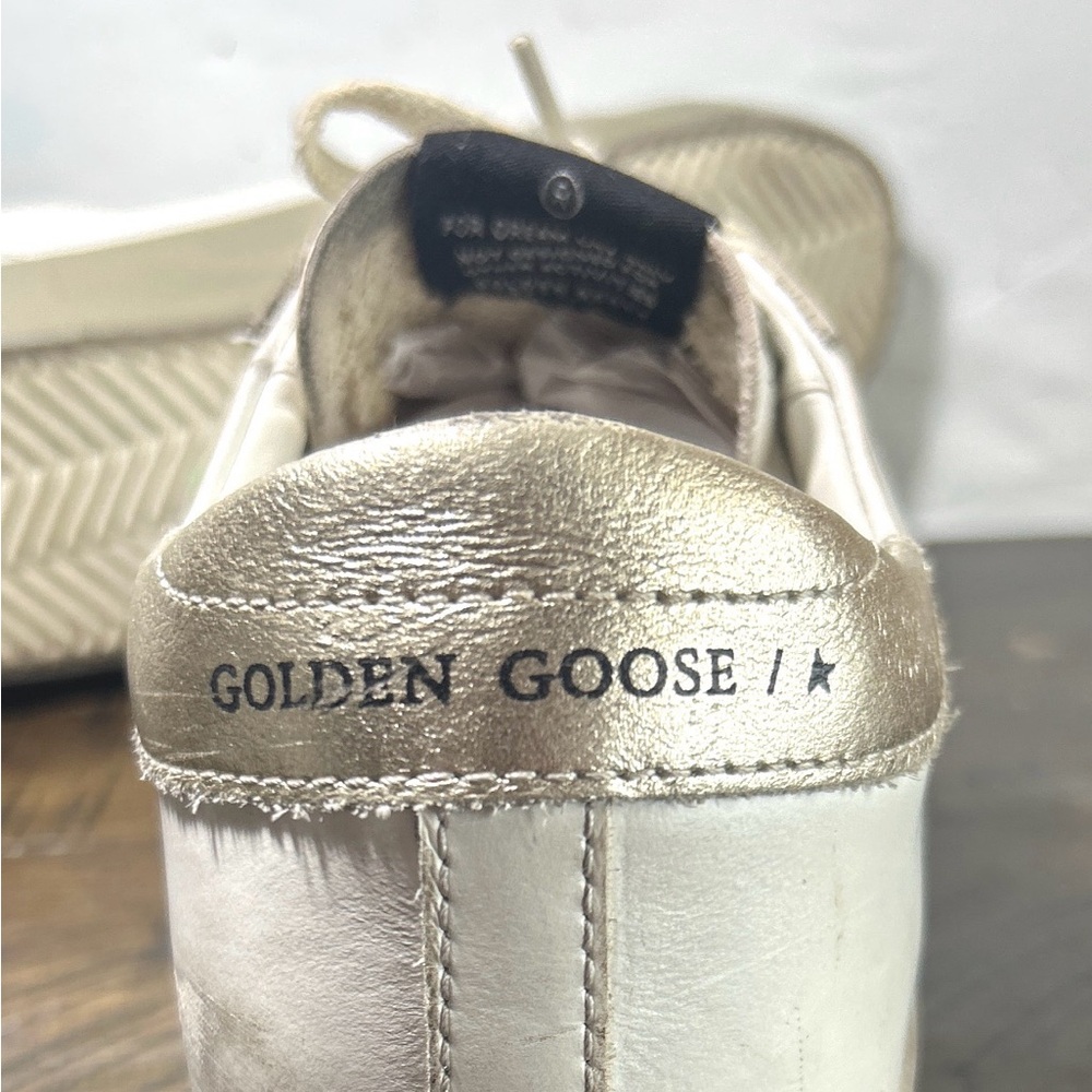 Golden Goose Cream and Gold Sneakers - Picture 9 of 14